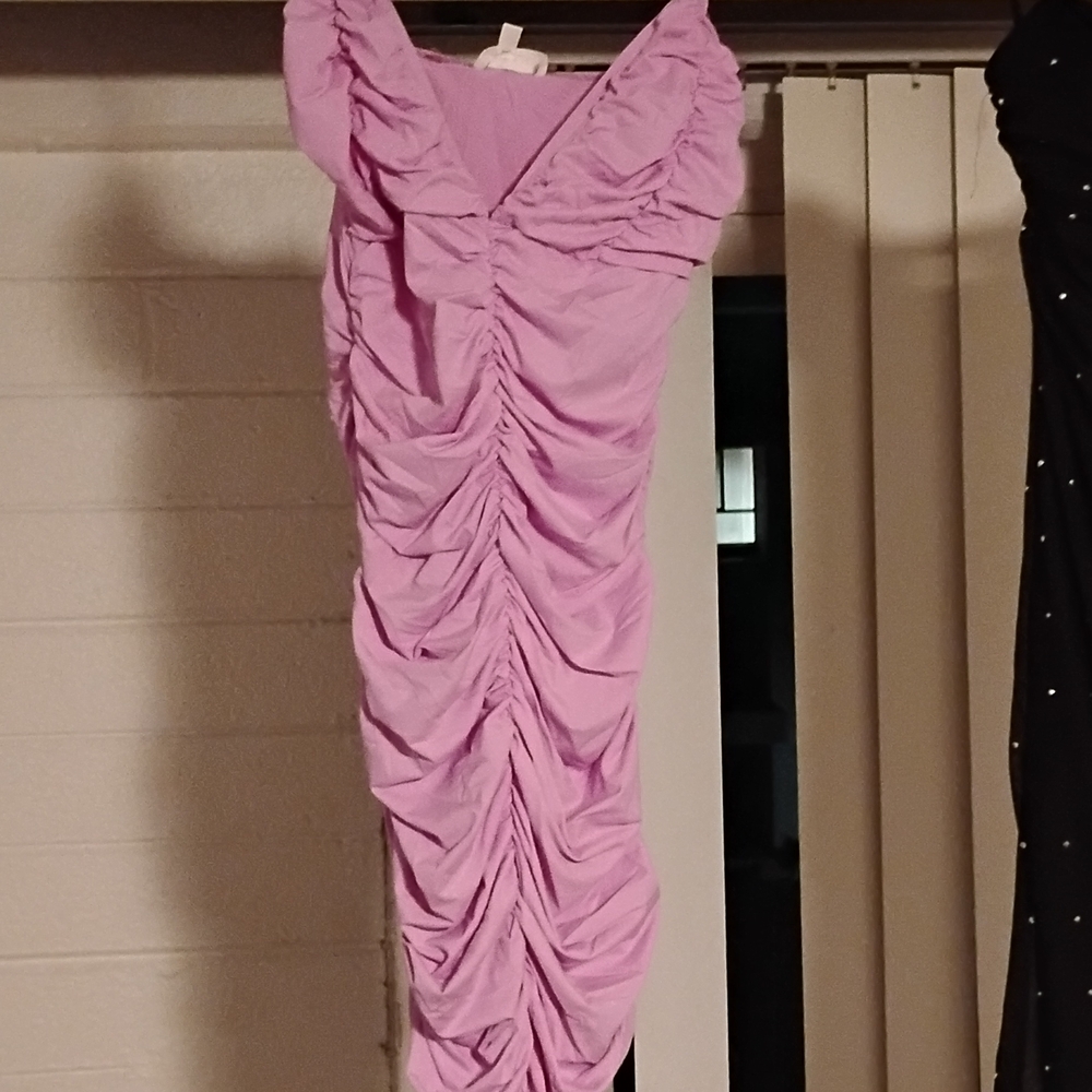 Elegant Lavender Ruched Dress